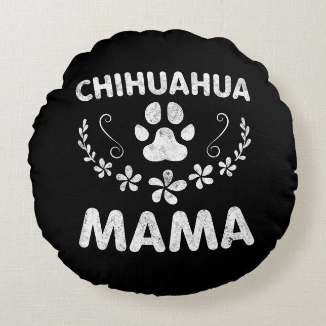 Cojín Redondo Chihuahua Mama (Anverso)