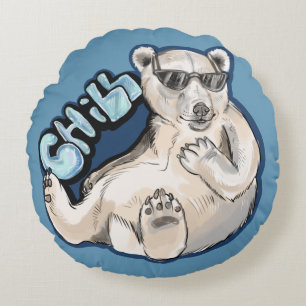 Cojín Redondo Chill Polar Bear