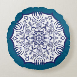 Cojín Redondo China azul Mandela