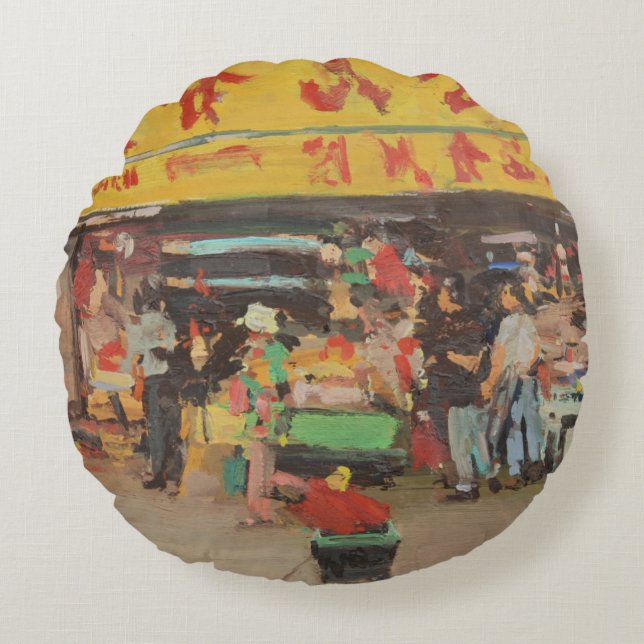 Cojín Redondo Chinatown Nueva York 2012 (Anverso)