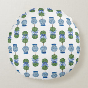 Cojín Redondo Chinoiserie Ginger Jar Jars Topiary Basket Throw P