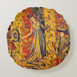 Cojín Redondo Chinoiserie italiana de estilo mediterráneo de col