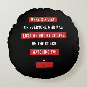 Cojín Redondo Chiste Inspirador de Entrenamiento de Fitness Dive