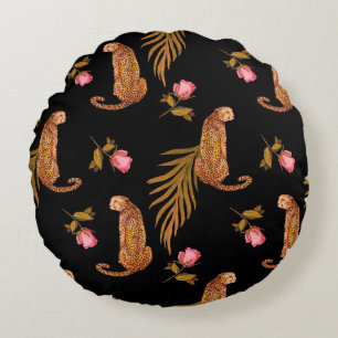 Cojín Redondo Chitas románticas: acuarela sin costuras.