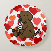 Chocolate Lab Licando Corazones de helados