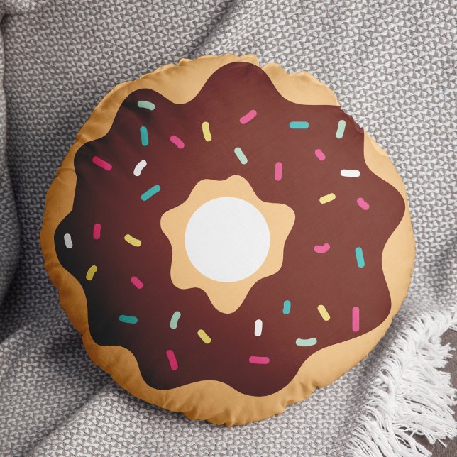 Cojín Redondo Chocolate Sprinkles Donut (Subido por el creador)