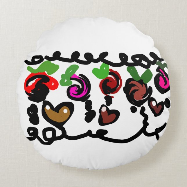 Cojín Redondo Chocolate Strawberry's valentine  (Anverso)