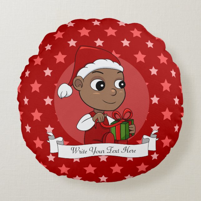 Cojín Redondo Christmas baby cartoon round pillow (Anverso)