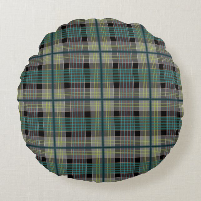 Cojín Redondo Christmas Plaid Pattern  (Anverso)