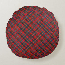 Cojín Redondo Christmas Plaid Pattern 