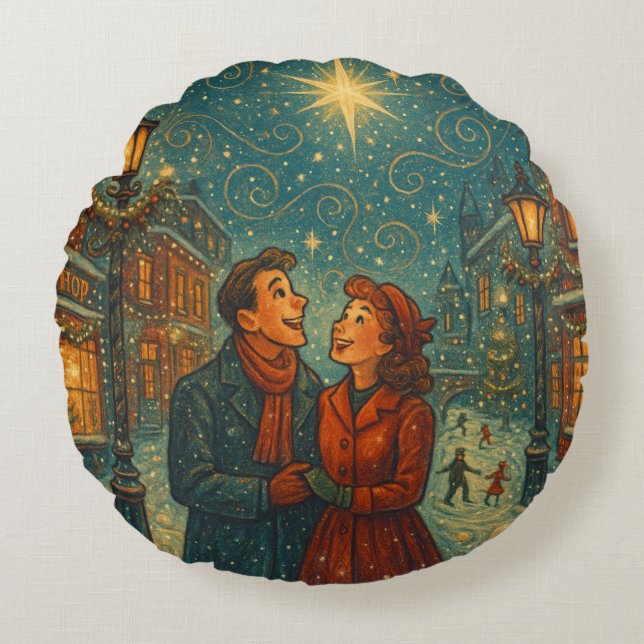 Cojín Redondo Christmas Wonder Round Pillow (Anverso)