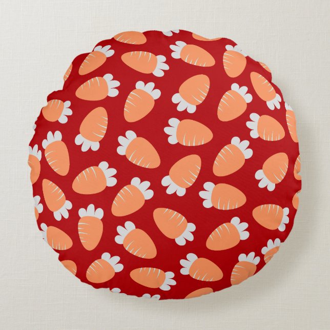 Cojín Redondo Chubby Carrots Red (Anverso)