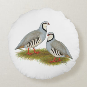 Cojín Redondo Chukar Partridge Pair