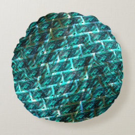 Cojín Redondo Cian manchado, pastoreado, rallado o ladrillo dife