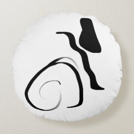Cojín Redondo Ciclo de giro: Resumen en blanco y negro