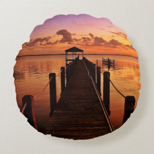 Cojín Redondo Cielo de la puesta del sol