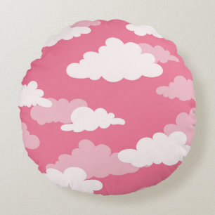 Cojín Redondo Cielo de nube sin foco, textura vintage.
