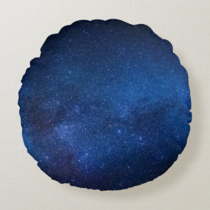 Cojín Redondo cielo estrellado azul nocturno Zazzle_Growshop.