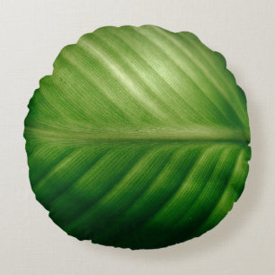 Cojín Redondo Cierre de la hoja verde