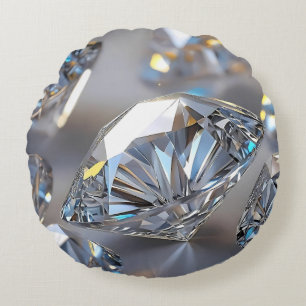 Cojín Redondo Cierre fotorrealista de brillantes diamantes