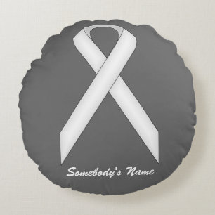 Cojín Redondo Cinta blanca estándar de Kenneth Yoncich