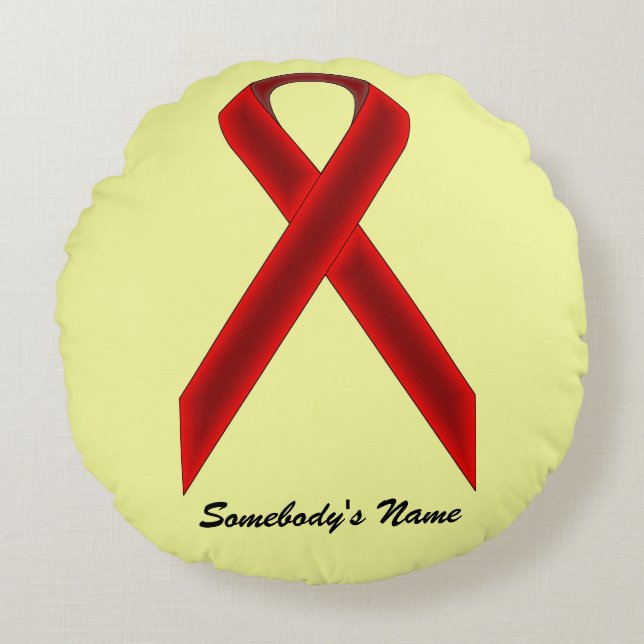 Cojín Redondo Cinta estándar de Borgoña por Kenneth Yoncich (Anverso)