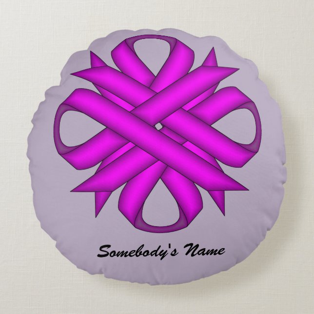 Cojín Redondo Cinta violeta de Kenneth Yoncich (Anverso)