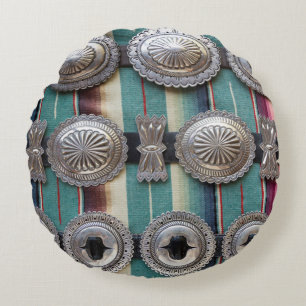 Cojín Redondo Cinturones de plata a la venta, Santa Fe, Nuevo Mé
