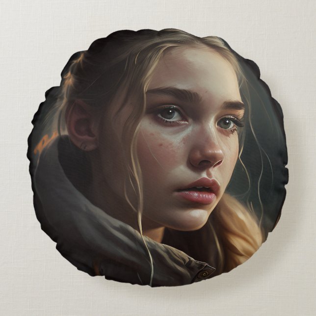 Cojín Redondo Circle girl (Anverso)