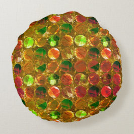 Cojín Redondo Círculo de textura sobre naranja bruto