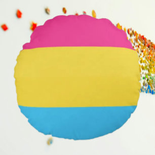 Cojín Redondo Círculo del Orgullo Pansexual