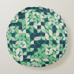 Cojín Redondo Círculos de barrio al azar, generativos.