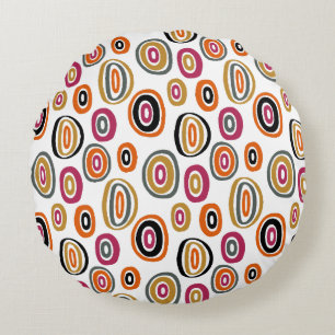 Cojín Redondo círculos de colores, arte abstracto geométrico