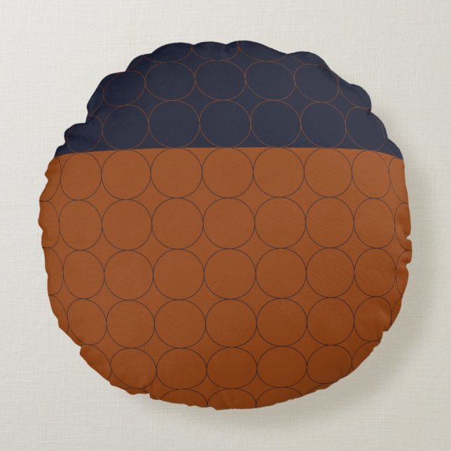 Cojín Redondo Círculos de marina y roya I (Anverso)