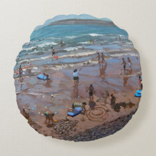 Cojín Redondo Círculos en la arena Sidmouth 2007
