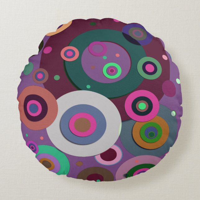 Cojín Redondo Círculos internos #12 (Anverso)