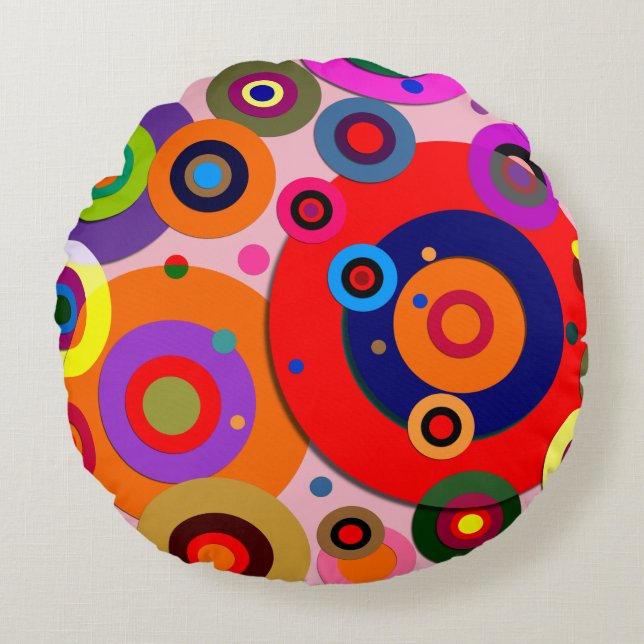 Cojín Redondo Círculos internos #18 (Anverso)