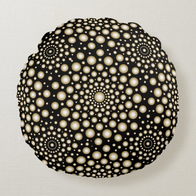 Cojín Redondo Círculos Mandala (Anverso)
