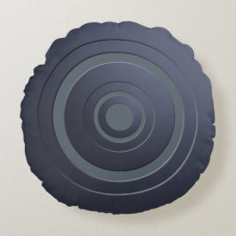 Cojín Redondo Círculos metálicos modernos azul con cualquier col