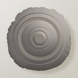 Cojín Redondo Círculos metálicos modernos plateados con cualquie