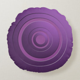 Cojín Redondo Círculos metálicos modernos púrpura con cualquier