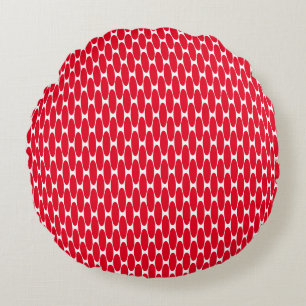 Cojín Redondo Círculos Rojos Oval Polka Dot Pattern In White Per
