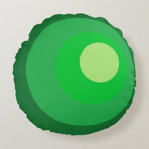 Cojín Redondo Círculos Verdes Retro