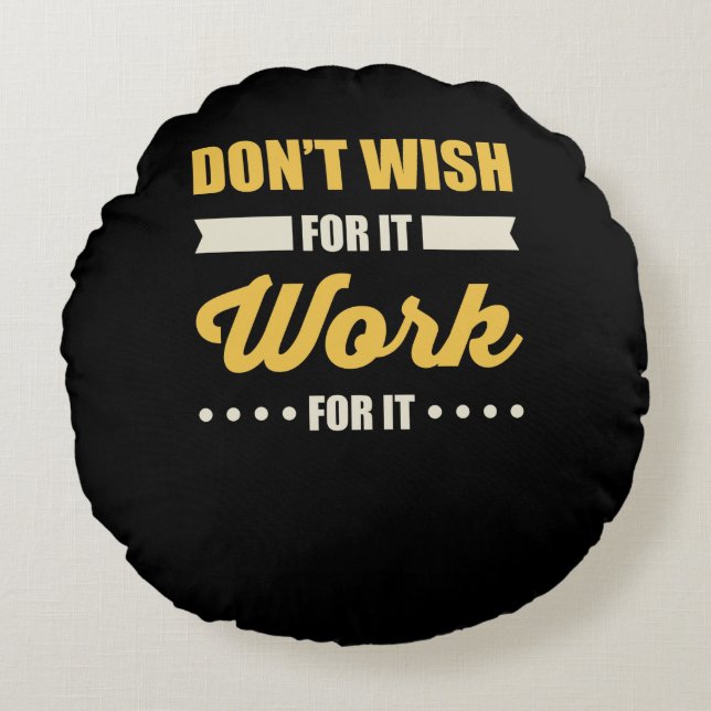 Cojín Redondo Cita de éxito motivacional inspiradora (Anverso)