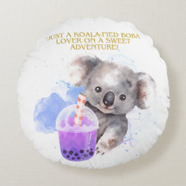 Cojín Redondo cita de kohala - sólo aventura de kohala boba