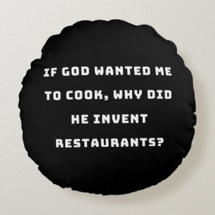 Cojín Redondo Cita divertida de ama de casa, odio la cocina grac