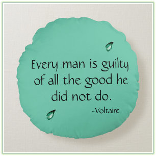 Cojín Redondo Cita Inspiradora Voltaire