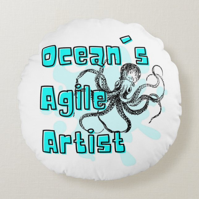 Cojín Redondo cita octopus (Anverso)