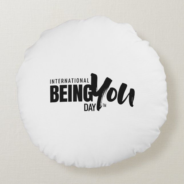 Cojín Redondo Citas de International Being You Day (Reverso)