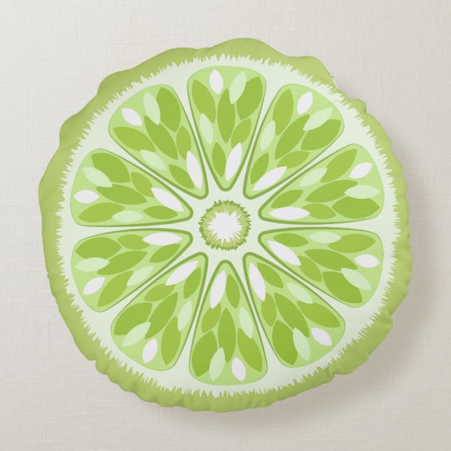 Cojín Redondo Citrus Slices Lime (Reverso)